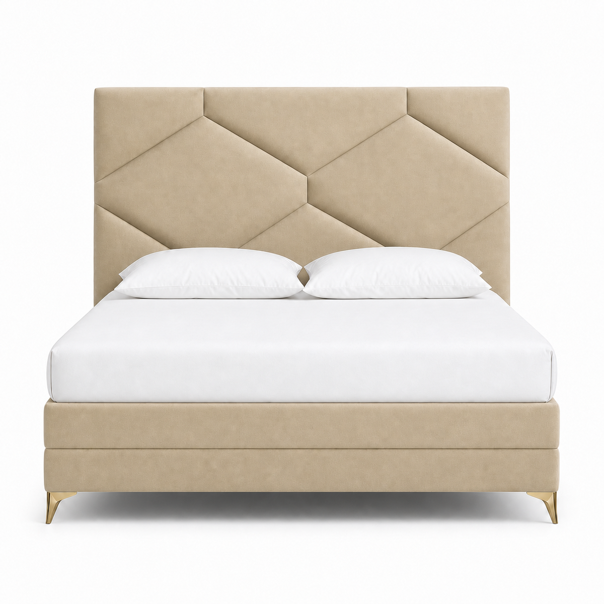 Rilo - Bed Beige plain white background view