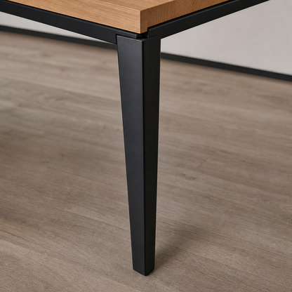 Rune - Wooden Top Dining Table, close chair, seating, or base construction detail