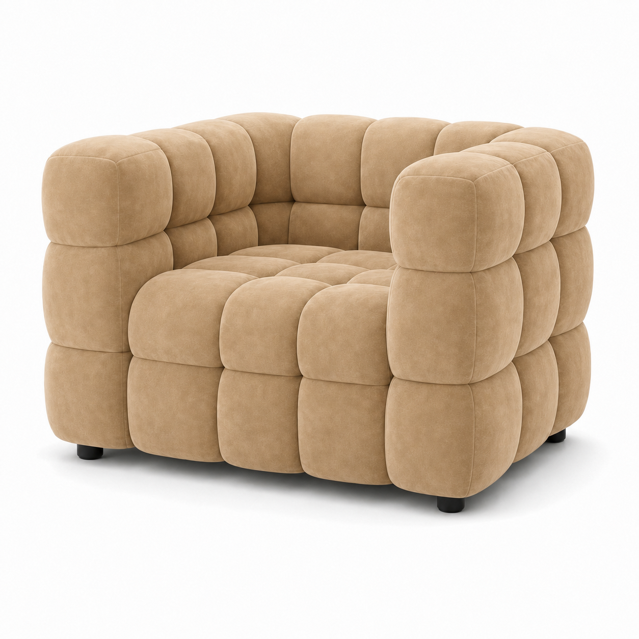 Rust 3+2+1 Sofa Set, 1 seater, beige, studio view