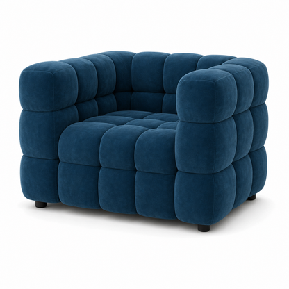 Rust 3+2+1 Sofa Set, 1 seater, blue, studio view
