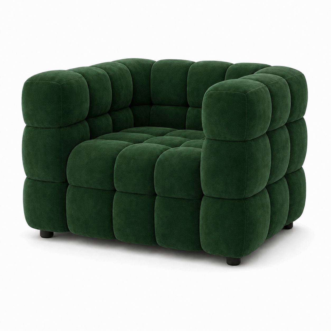 Rust 3+2+1 Sofa Set, 1 seater, green, studio view