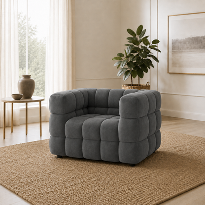 Rust 3+2+1 Sofa Set, 1 seater, grey, room view