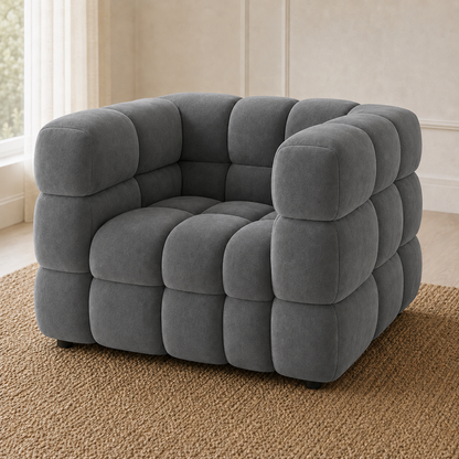 Rust 3+2+1 Sofa Set, 1 seater, grey, detail view