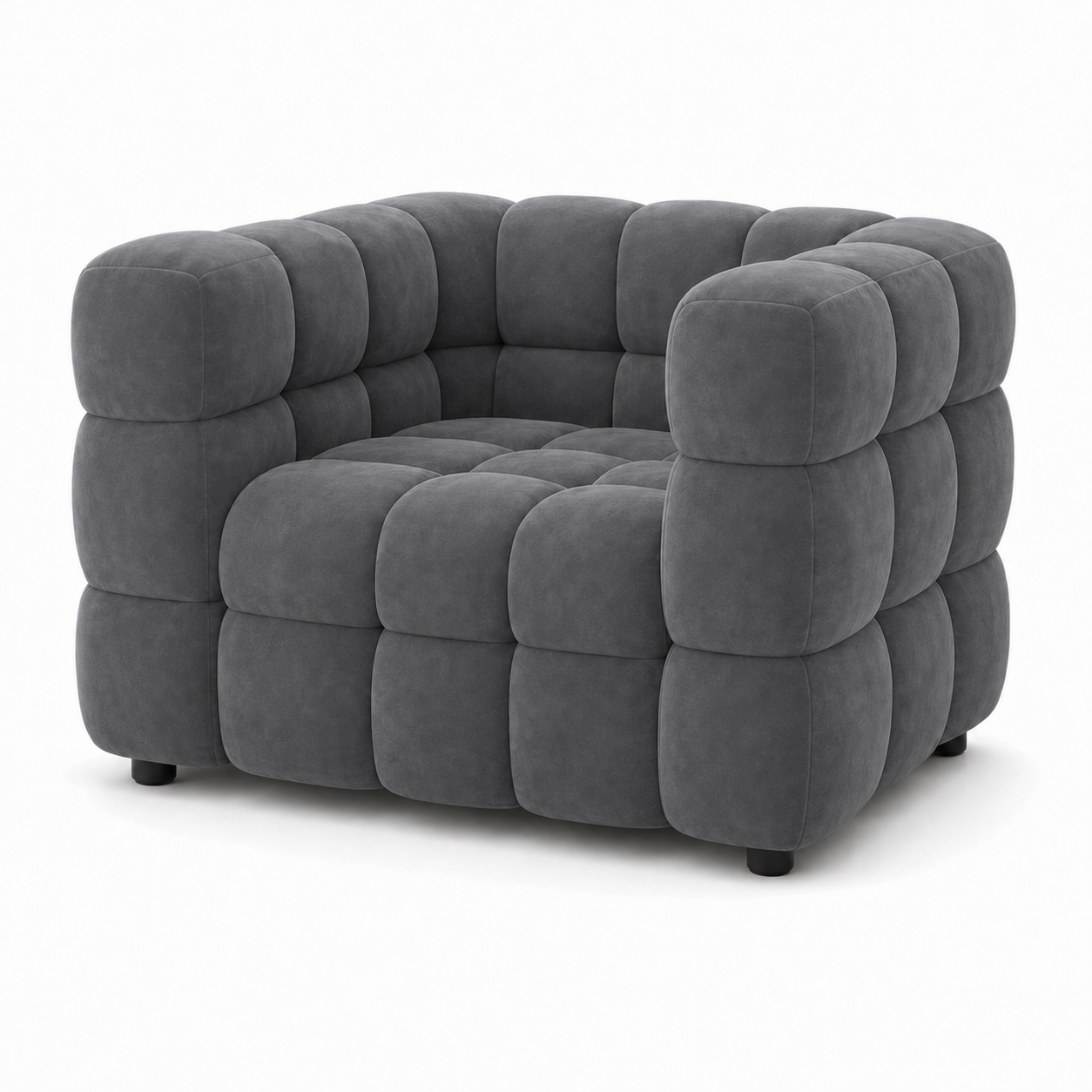 Rust 3+2+1 Sofa Set, 1 seater, grey, studio view