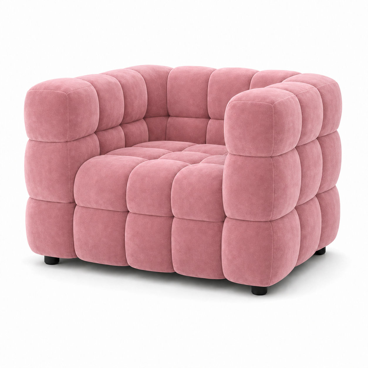 Rust 3+2+1 Sofa Set, 1 seater, pink, studio view