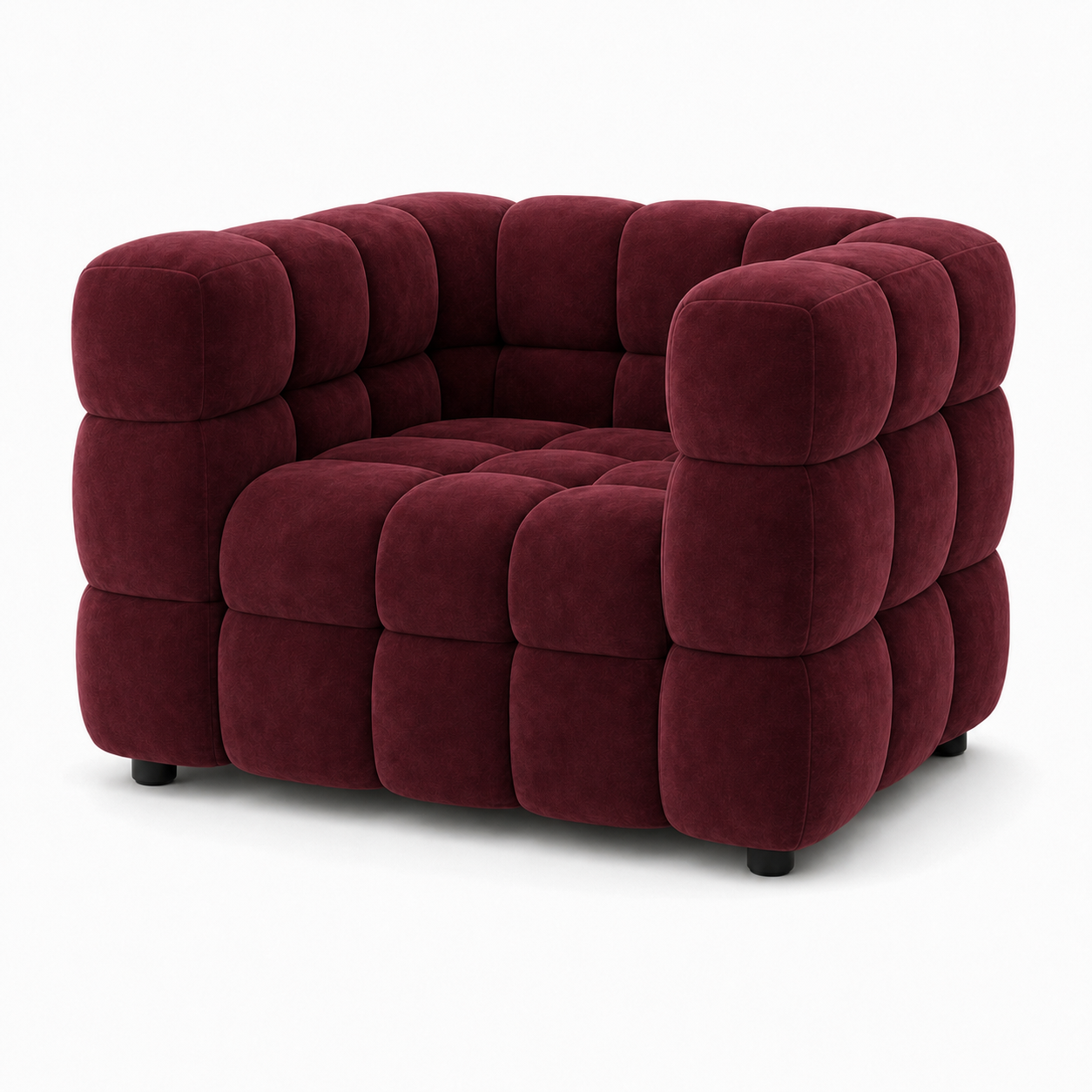 Rust 3+2+1 Sofa Set, 1 seater, red, studio view