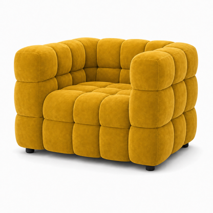 Rust 3+2+1 Sofa Set, 1 seater, yellow, studio view