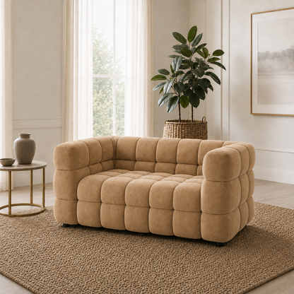Rust 3+2+1 Sofa Set, 2 seater, beige, room view