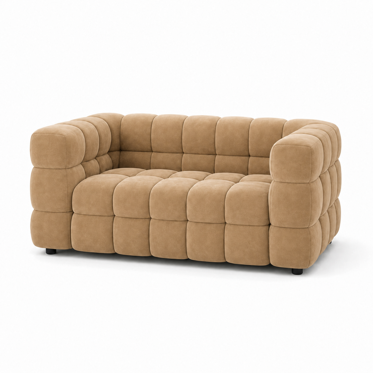 Rust 3+2+1 Sofa Set, 2 seater, beige, studio view
