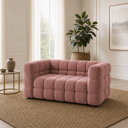 Rust 3+2+1 Sofa Set, 2 seater, pink, room view
