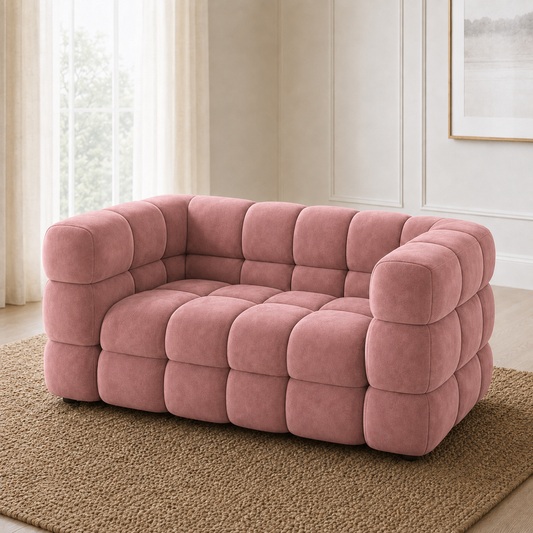 Rust 3+2+1 Sofa Set, 2 seater, pink, detail view