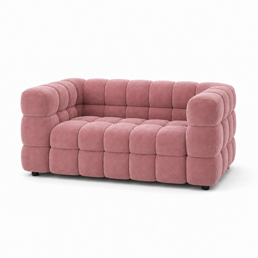 Rust 3+2+1 Sofa Set, 2 seater, pink, studio view