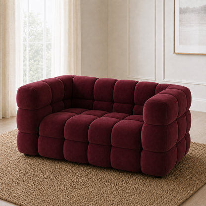Rust 3+2+1 Sofa Set, 2 seater, red, detail view