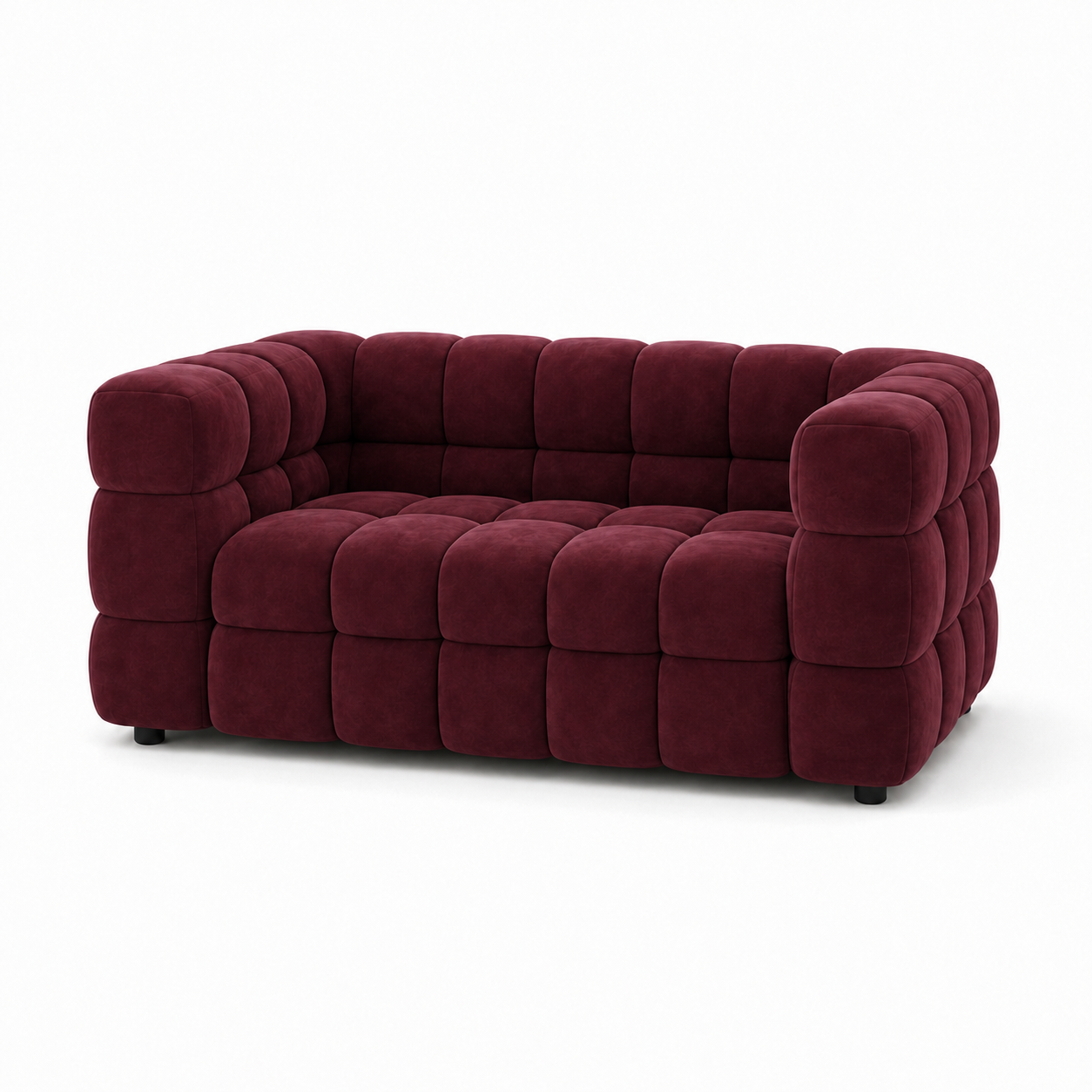 Rust 3+2+1 Sofa Set, 2 seater, red, studio view