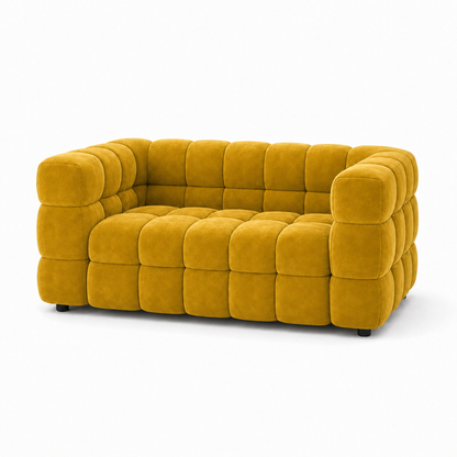 Rust 3+2+1 Sofa Set, 2 seater, yellow, studio view