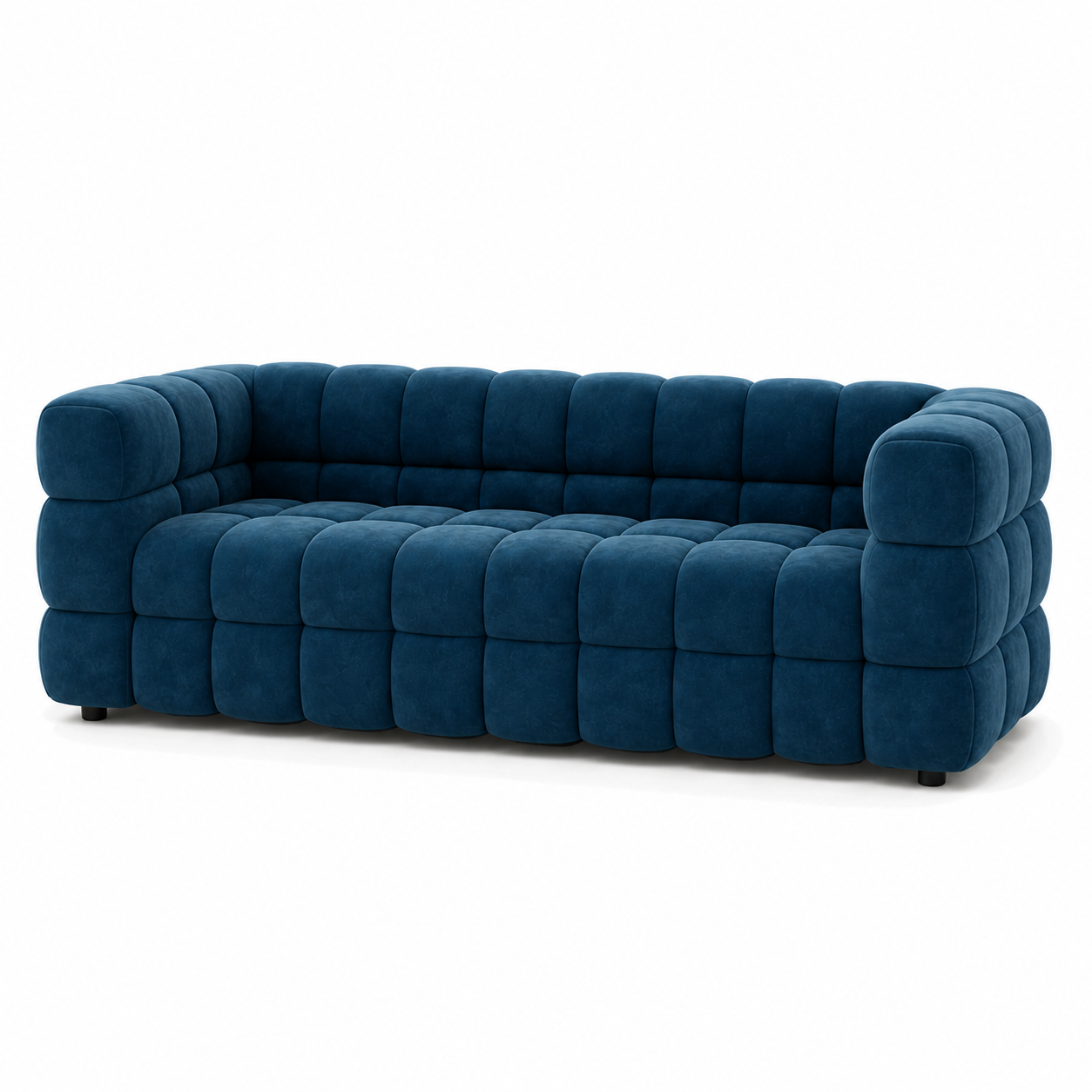 Rust 3+2+1 Sofa Set, 3 seater, blue, studio view