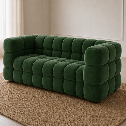 Rust 3+2+1 Sofa Set, 3 seater, green, detail view