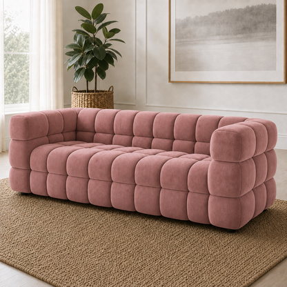 Rust 3+2+1 Sofa Set, 3 seater, pink, room view