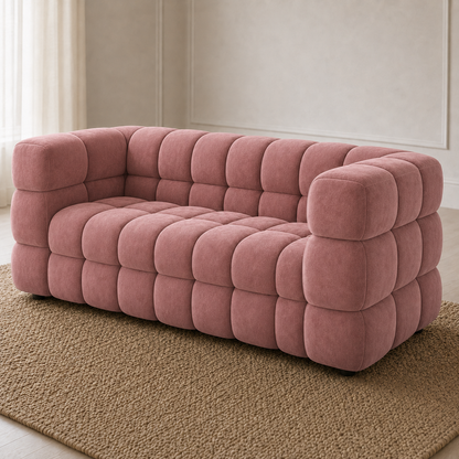 Rust 3+2+1 Sofa Set, 3 seater, pink, detail view