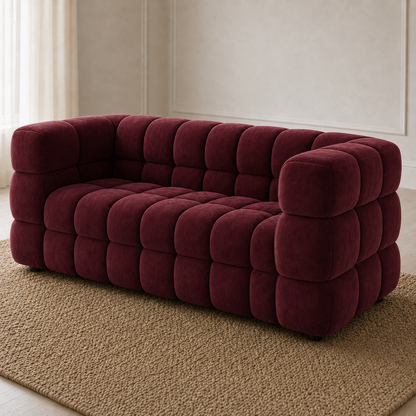 Rust 3+2+1 Sofa Set, 3 seater, red, detail view