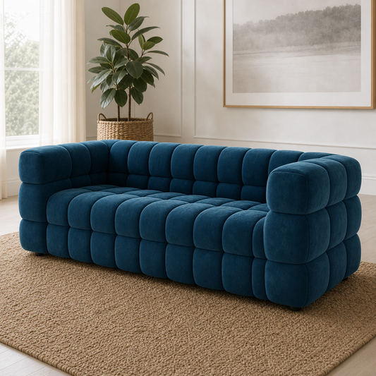 Close view of Rust - 3+2+1 Sofa Set upholstery and construction