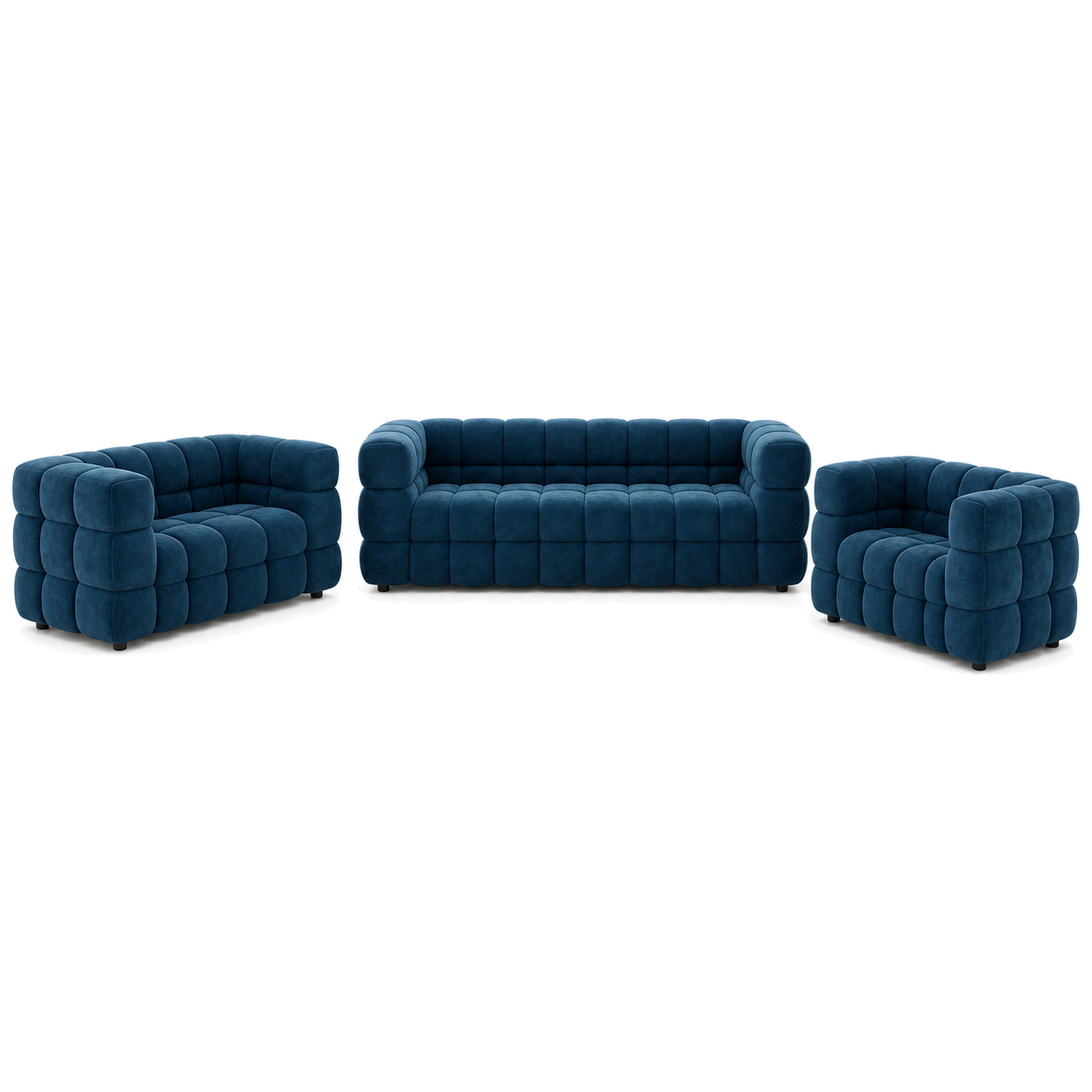 Rust - 3+2+1 Sofa Set, complete 3+2+1 sofa set front studio view
