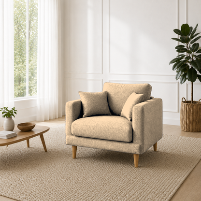 Seren 3+2+1 Sofa Set, 1 seater, beige, room view