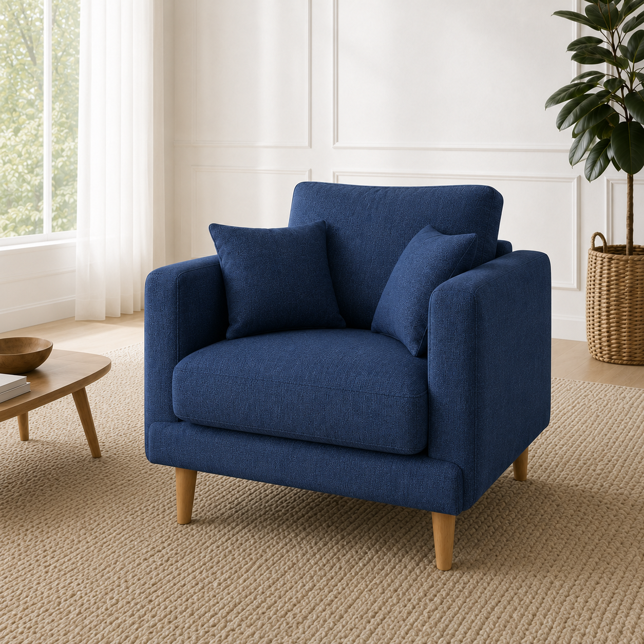 Seren 3+2+1 Sofa Set, 1 seater, blue, detail view