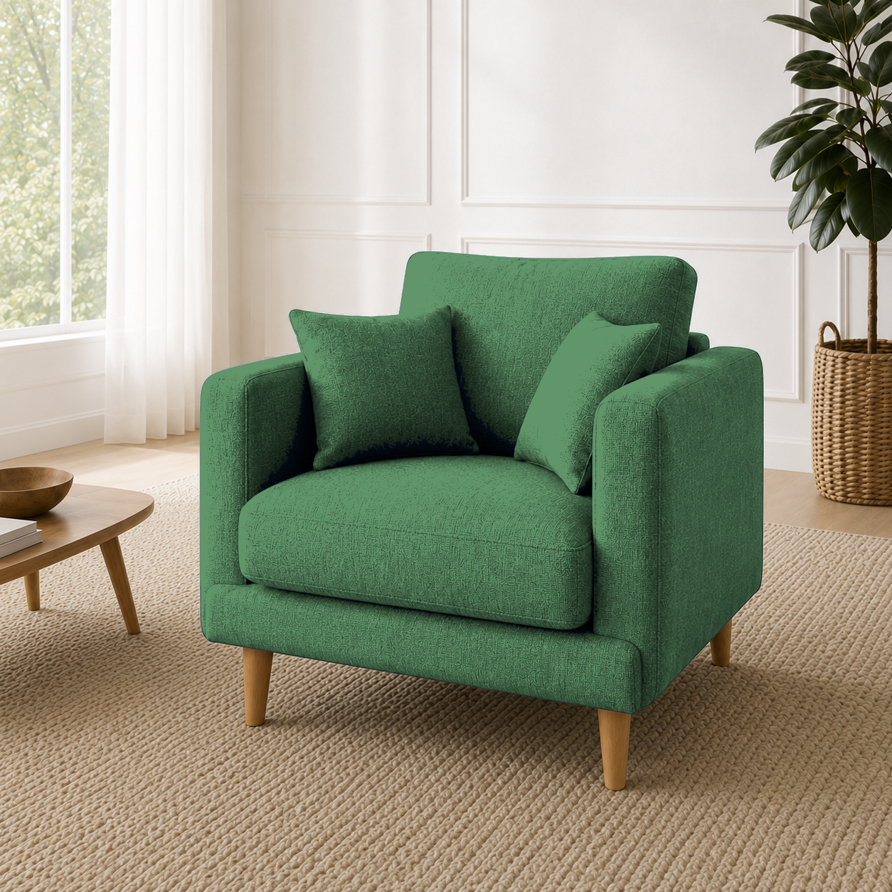 Seren 3+2+1 Sofa Set, 1 seater, green, detail view