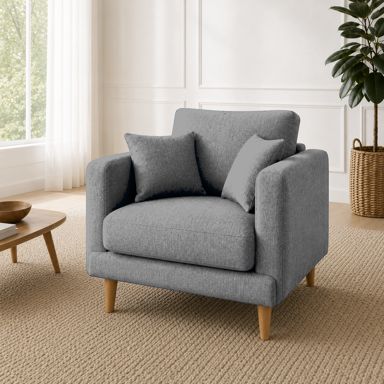 Seren 3+2+1 Sofa Set, 1 seater, grey, detail view