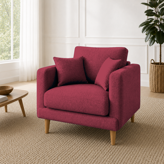 Seren 3+2+1 Sofa Set, 1 seater, red, detail view