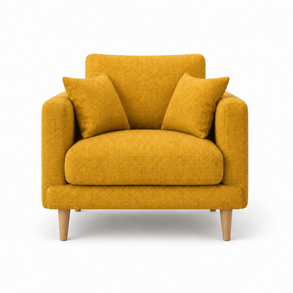 Seren 3+2+1 Sofa Set, 1 seater, yellow, studio view
