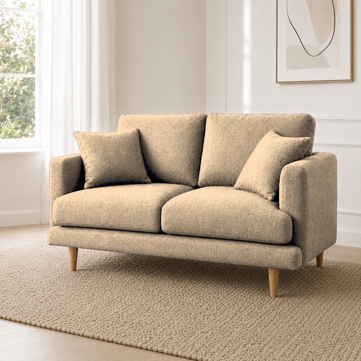 Seren 3+2+1 Sofa Set, 2 seater, beige, detail view