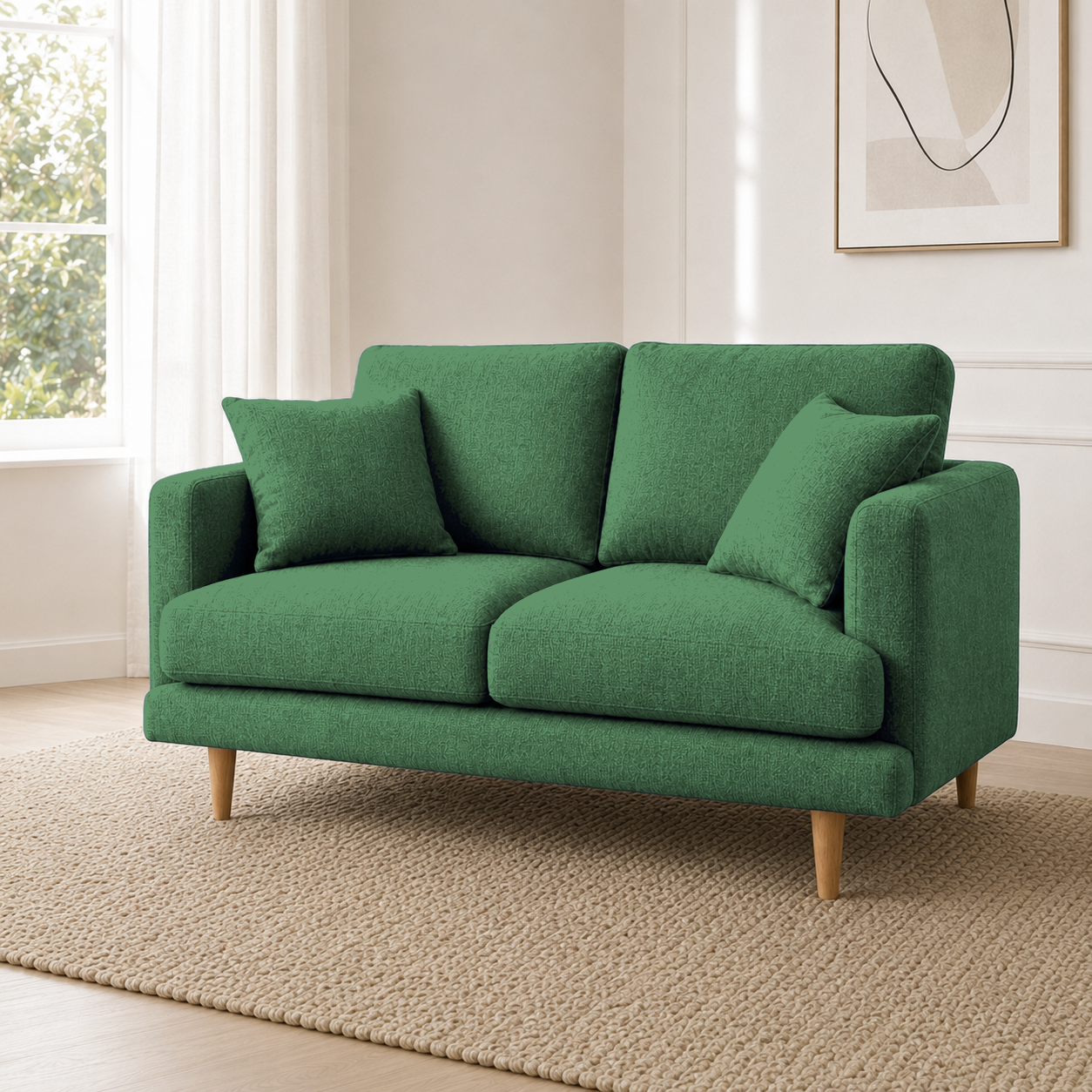 Seren 3+2+1 Sofa Set, 2 seater, green, detail view