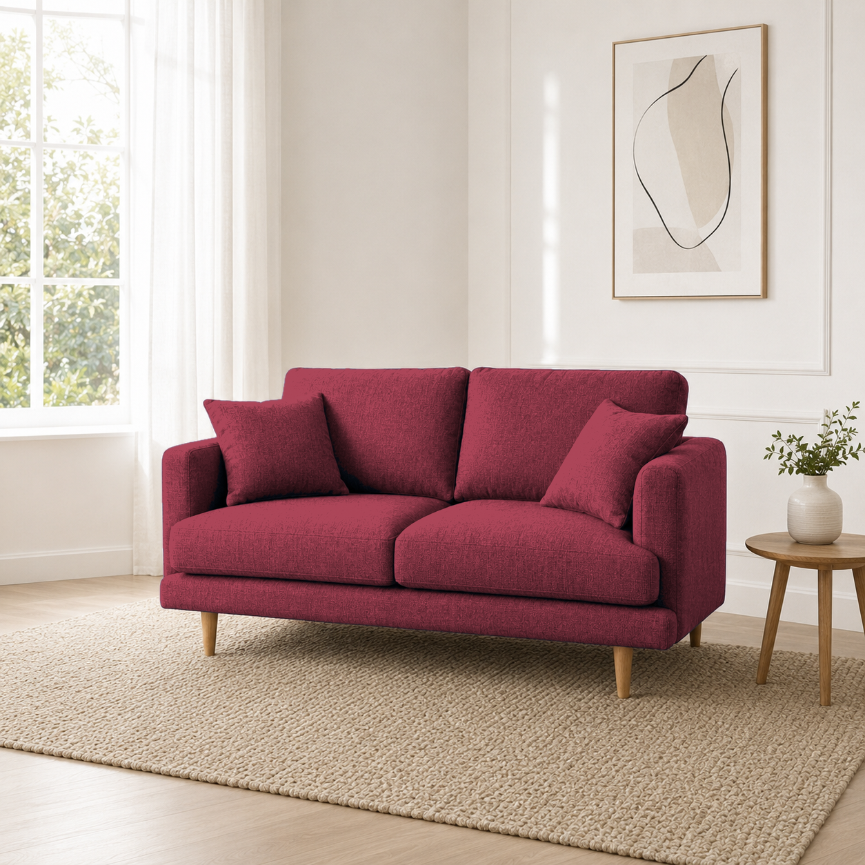 Seren 3+2+1 Sofa Set, 2 seater, red, room view