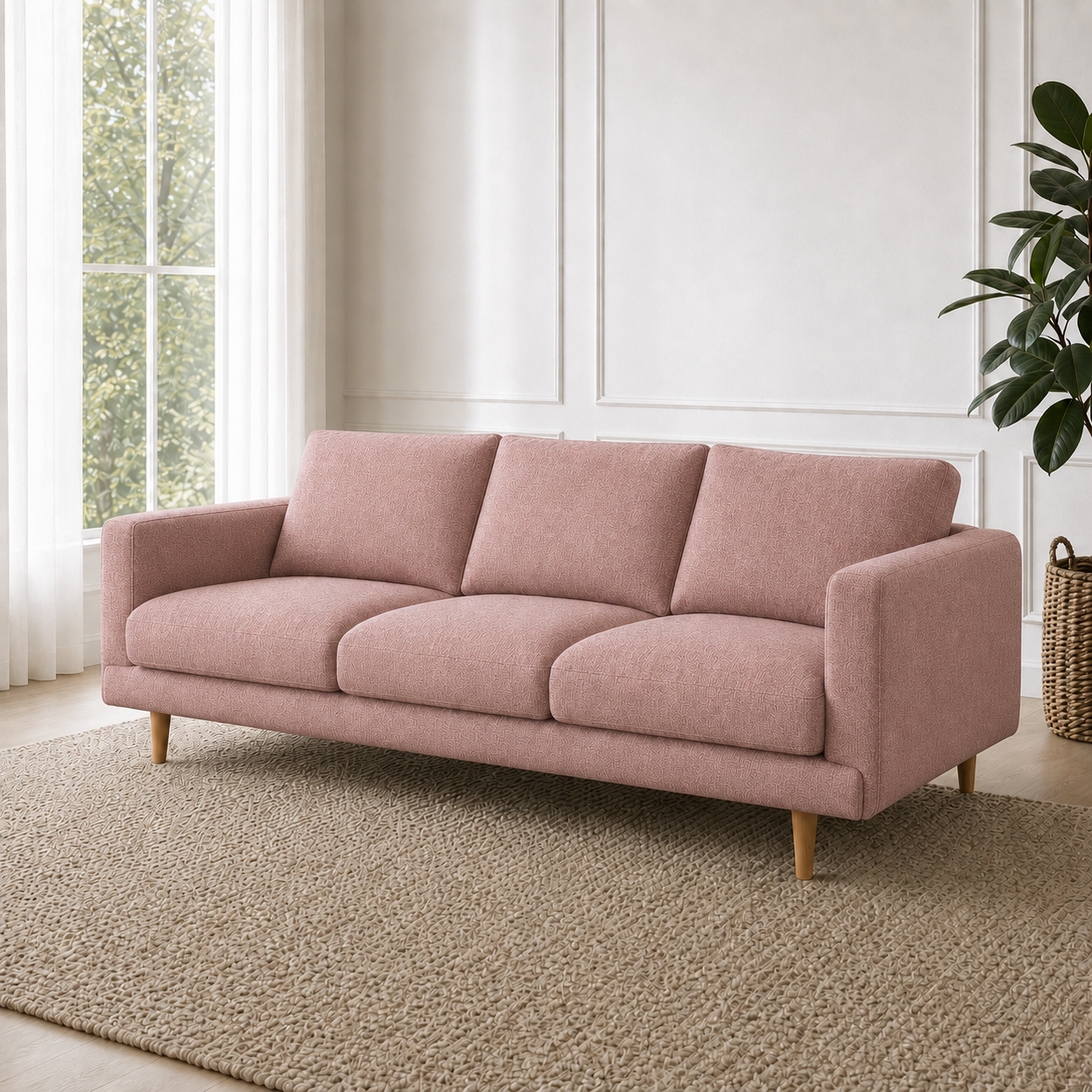 Seren 3+2+1 Sofa Set, 3 seater, pink, detail view