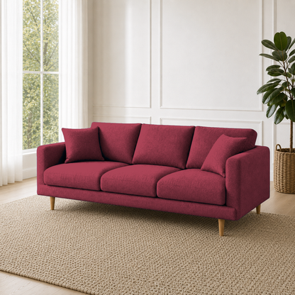Seren 3+2+1 Sofa Set, 3 seater, red, room view