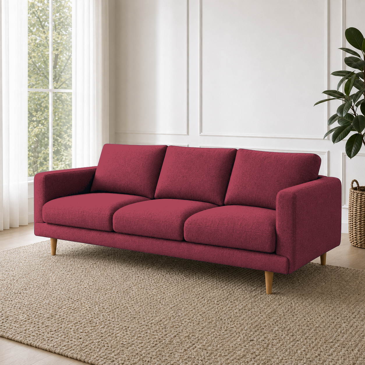 Seren 3+2+1 Sofa Set, 3 seater, red, detail view