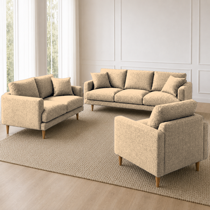 Seren 3+2+1 Sofa Set, 3+2+1 full set, beige, detail view