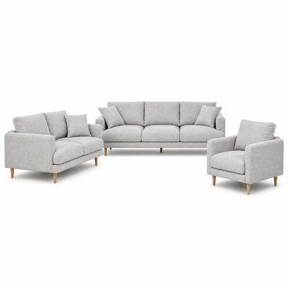 Seren - 3+2+1 Sofa Set, complete 3+2+1 sofa set front studio view