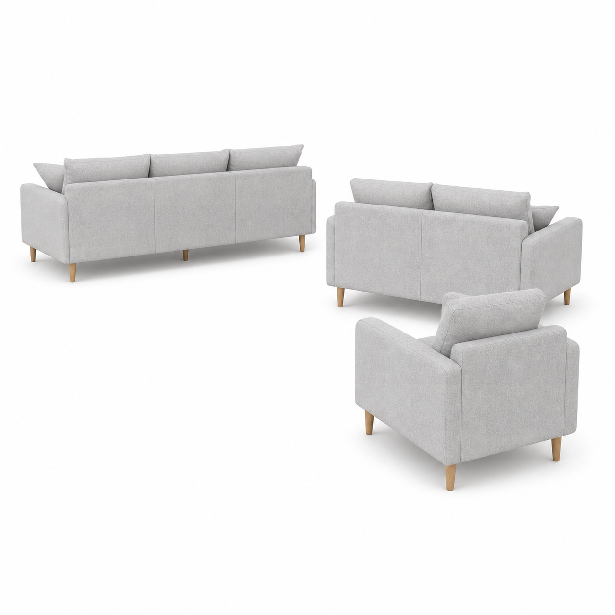 Seren - 3+2+1 Sofa Set, complete 3+2+1 sofa set side studio view