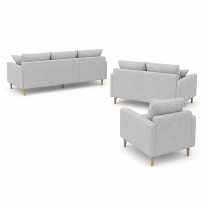 Seren - 3+2+1 Sofa Set, complete 3+2+1 sofa set side studio view