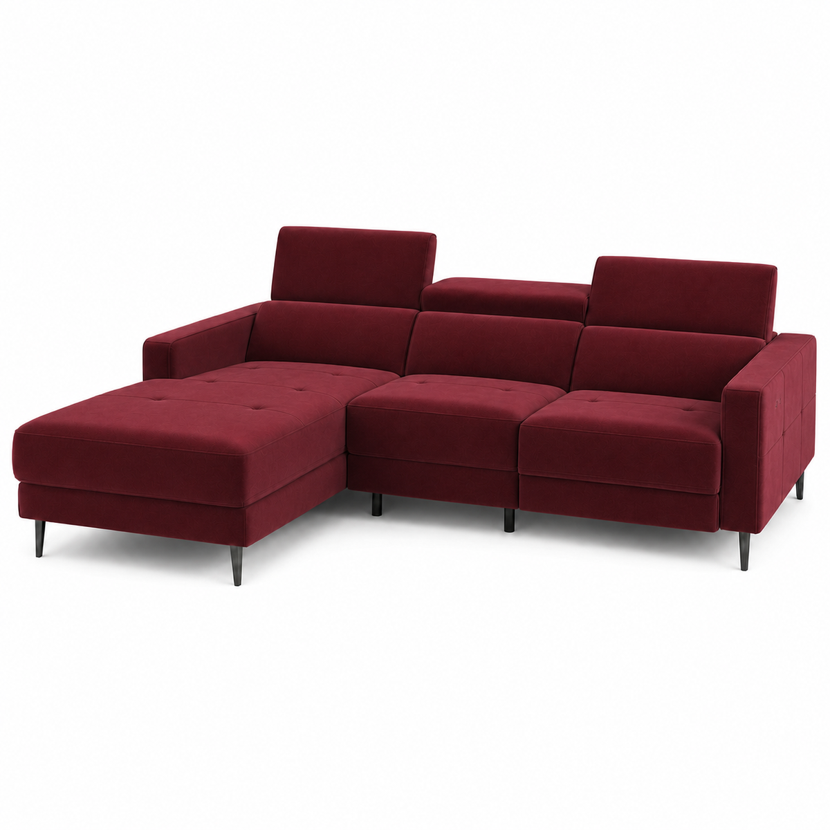 Serene Recliner 3 seater red 02 white