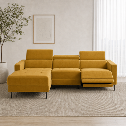 Serene Recliner 3 seater yellow 01 main