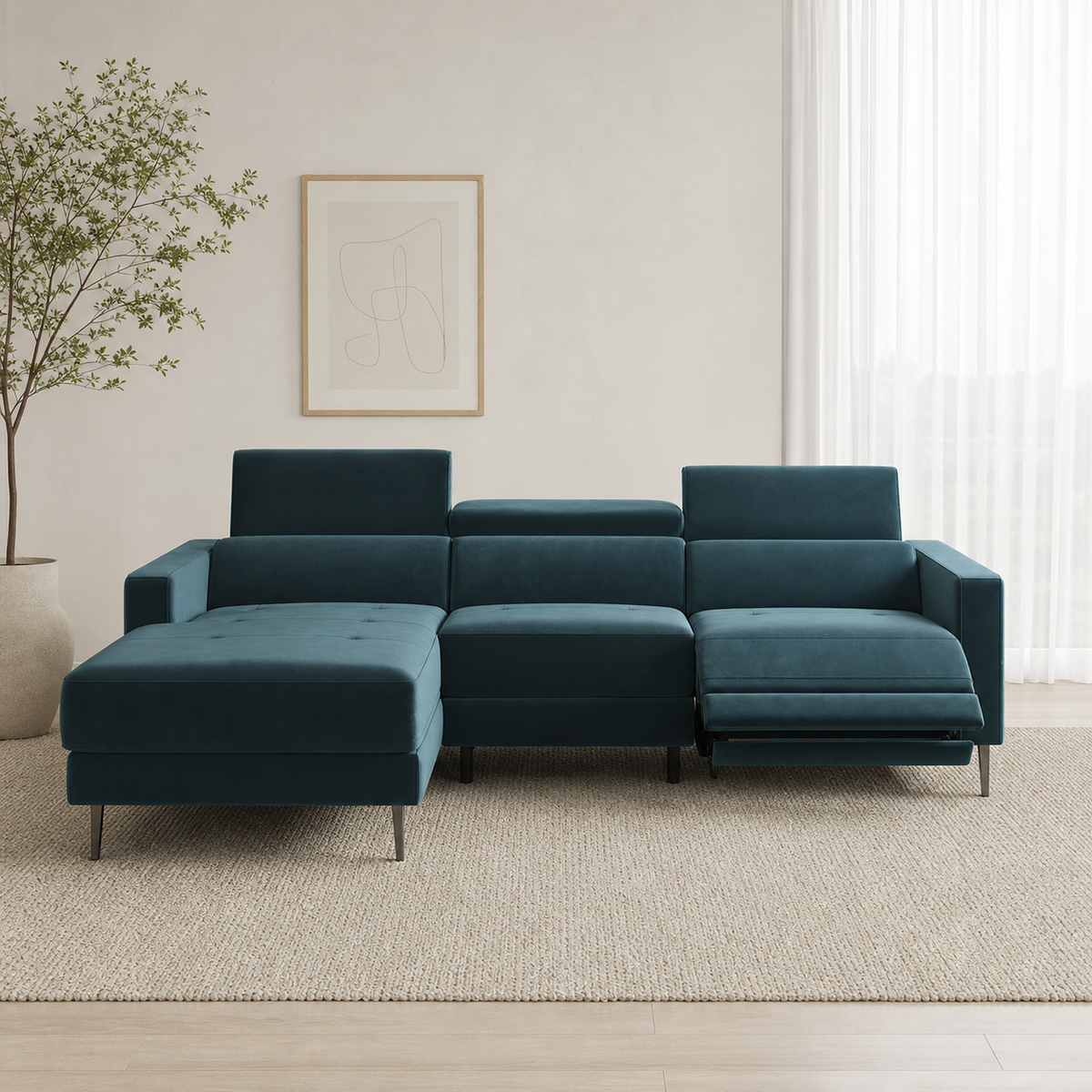 Serene Recliner complete configuration in an editorial living room