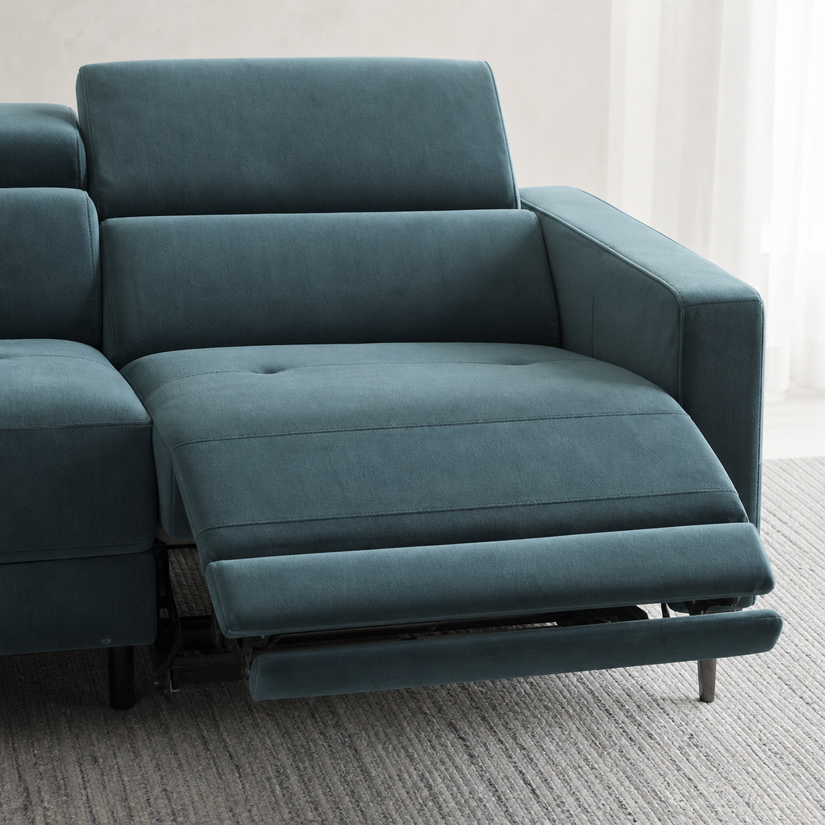 Serene Recliner upholstery and reclining detail
