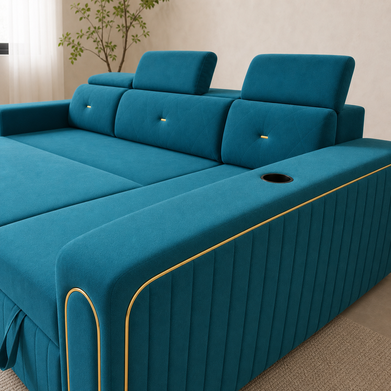 Silar - Sofa bed, source-proven open-state construction detail