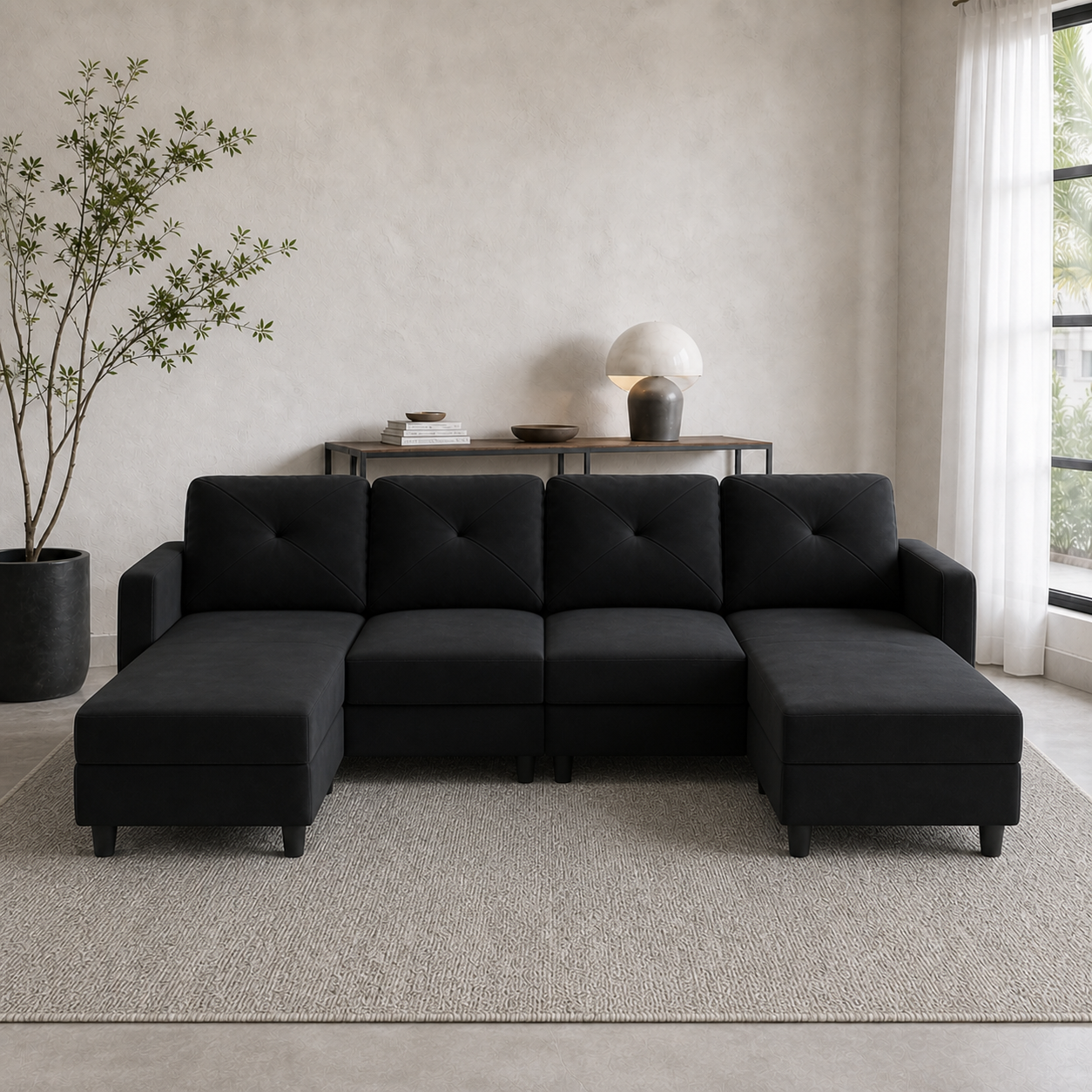 Siran - Sofa bed, fully closed sofa view in the identical living room