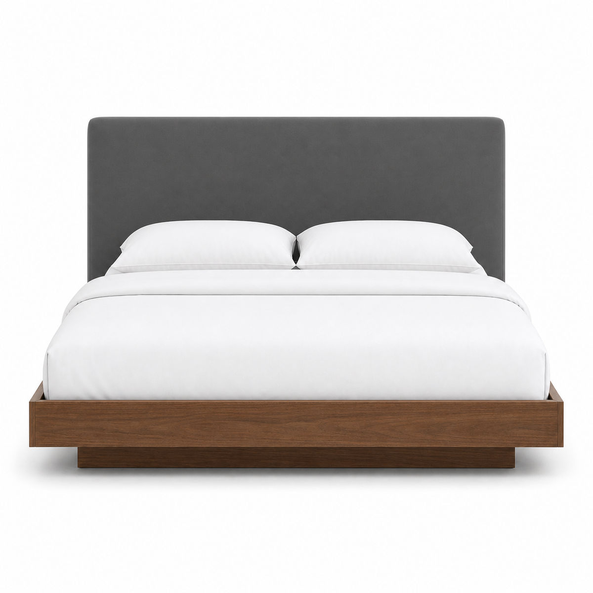 Skye - Bed Grey plain white background view