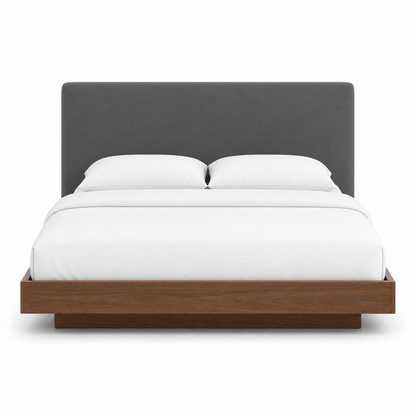 Skye - Bed Grey plain white background view
